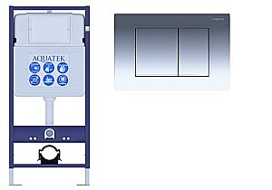 Инсталляция для унитаза Aquatek Standart INS-0000012 с кнопкой KDI-0000010 Хром купить в интернет-магазине сантехники Sanbest