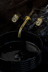 Смеситель для раковины Boheme ELEGANTE 152-2-MG-EL матовое золото купить в интернет-магазине сантехники Sanbest