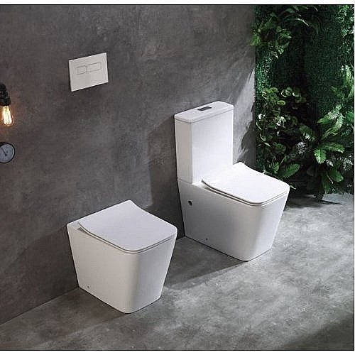 Унитаз напольный CeramaLux 2170AXMW белый матовый, безободковый, с бачком, с крышкой микролифт купить в интернет-магазине Sanbest