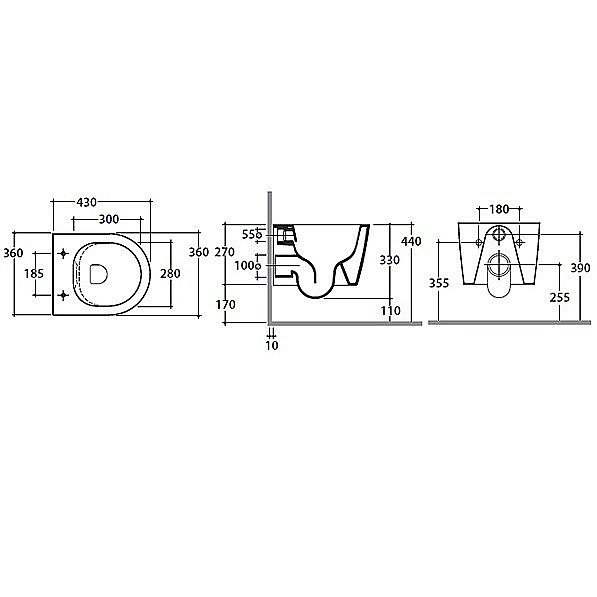Унитаз подвесной GLOBO Forty3 FOS06.BI безободковый купить в интернет-магазине Sanbest