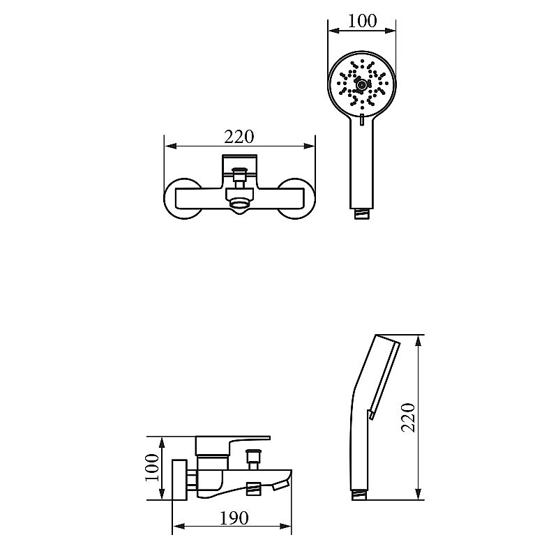 Смеситель для ванны Veragio Gritt VR.GTT-7001.CR хром купить в интернет-магазине сантехники Sanbest