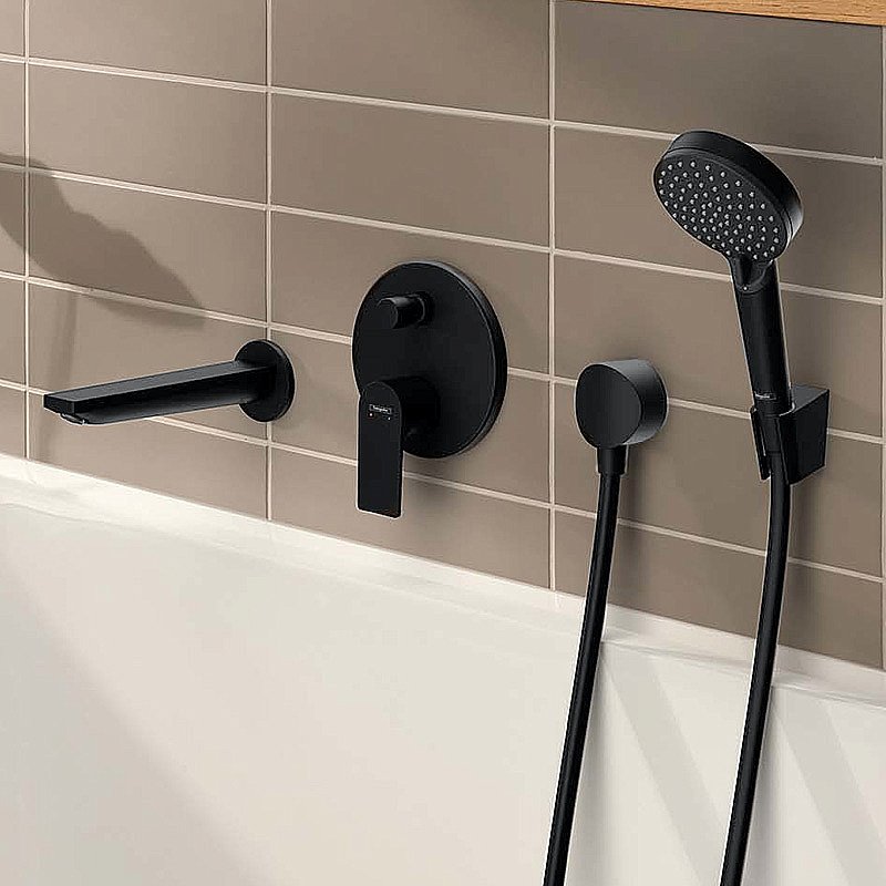 Излив Hansgrohe Rebris E 72431670 черный матовый купить в интернет-магазине сантехники Sanbest
