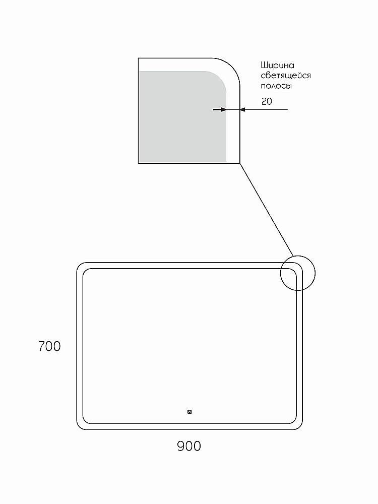 Зеркало Taliente Zled TA-Zled-D9070 90 в ванную от интернет-магазине сантехники Sanbest