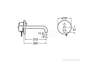 Смеситель для раковины Roca Sentronic-E 5A4602C00 купить в интернет-магазине сантехники Sanbest