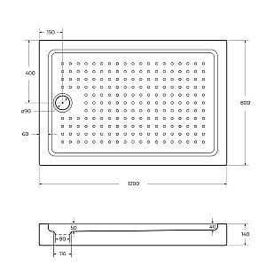 Душевой поддон Cezares TRAY-A-AH 120х80 без сифона купить в интернет-магазине Sanbest