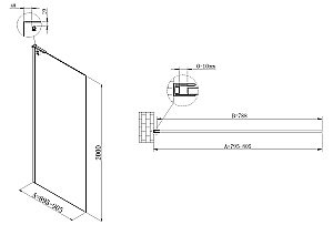 Душевое ограждение Vincea Walk-In 80 VSW-7HA800CL стекло прозрачное/профиль хром купить в интернет-магазине Sanbest