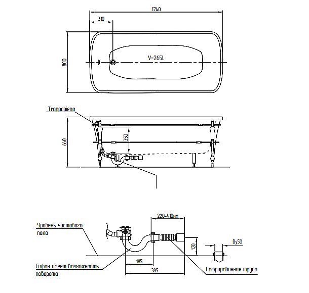 Ванна Migliore Olivia Console 26828 174x83 белая,красная,бронза купить в интернет-магазине Sanbest