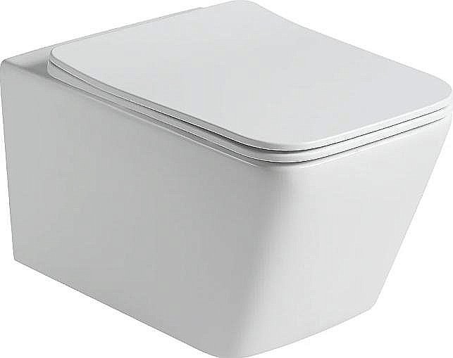 Унитаз подвесной SantiLine SL-5007MW безободковый, с крышкой микролифт, белый матовый купить в интернет-магазине Sanbest