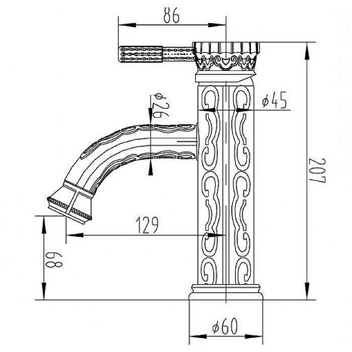 Смеситель для раковины ZORG Antic A 115U-BR купить в интернет-магазине сантехники Sanbest