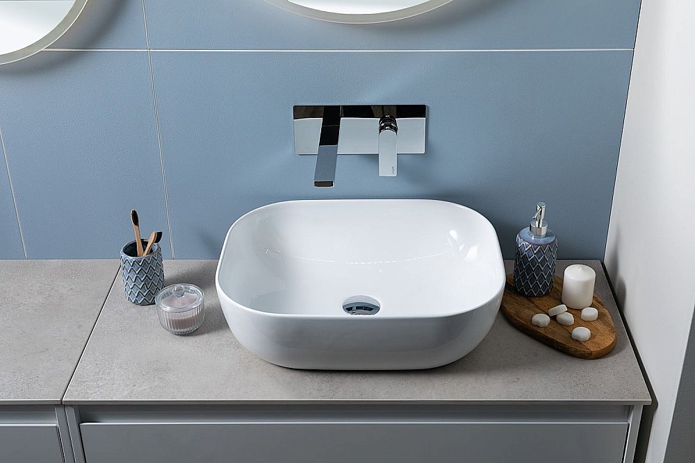 Раковина накладная Aquanet Lake-1 50 211286 белая купить в интернет-магазине Sanbest