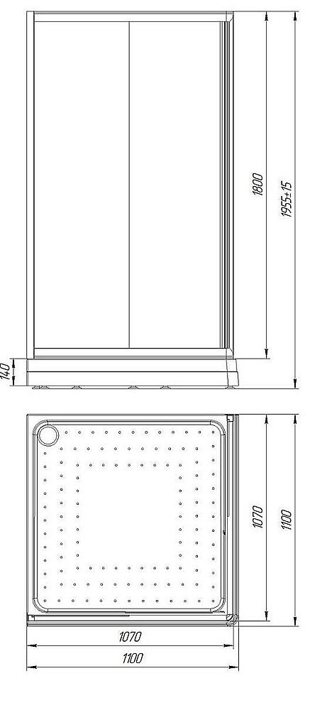 Душевой уголок Радомир Дрим 110 стекло прозрачное/профиль белый купить в интернет-магазине Sanbest