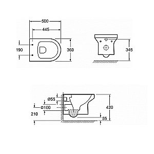 Унитаз подвесной Jacob Delafon Elite E21743RU-CP безободковый, с инсталляцией, с крышкой микролифт, белый/кнопка хром купить в интернет-магазине Sanbest