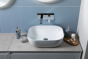 Раковина накладная Aquanet Lake-1 50 211286 белая купить в интернет-магазине Sanbest