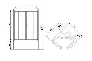 Душевая кабина Royal Bath RB90NRW-T-CH 90x90 профиль хром/стекло прозрачное купить в интернет-магазине Sanbest