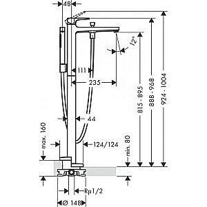 Смеситель для ванны Hansgrohe Metropol 74532000 купить в интернет-магазине сантехники Sanbest