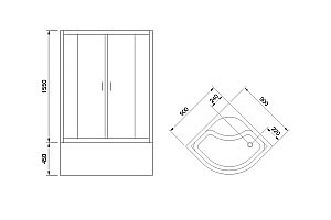 Душевой уголок Royal Bath RB90BK-C-BL-Practic 90х90 стекло рифленое/профиль черный купить в интернет-магазине Sanbest