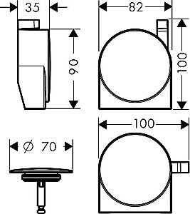 Внешняя часть излива на ванну Hansgrohe Exafill S  58117670 купить в интернет-магазине сантехники Sanbest