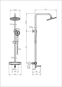Душевая система с термостатом WONZON & WOGHAND NEO, Темный графит (WW-B3035-A3-BGG) купить в интернет-магазине сантехники Sanbest