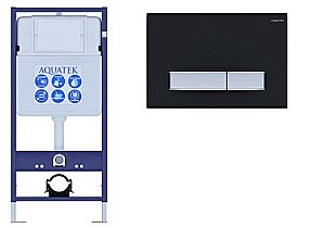 Инсталляция для унитаза Aquatek Standart INS-0000012 с кнопкой KDI-0000026 черная матовая/никель купить в интернет-магазине сантехники Sanbest