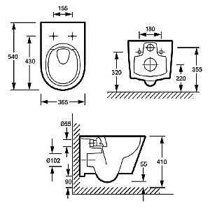 Унитаз подвесной Jacob Delafon Bastille EDAB103-CP безободковый, с инсталляцией, с крышкой микролифт, белый/кнопка хром купить в интернет-магазине Sanbest