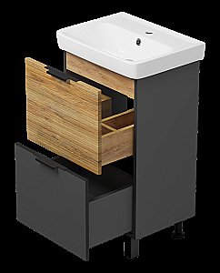 Тумба с раковиной Misty Форест - 50 Э-Фор-07050-0219-2Я светлое дерево/серый для ванной в интернет-магазине Sanbest