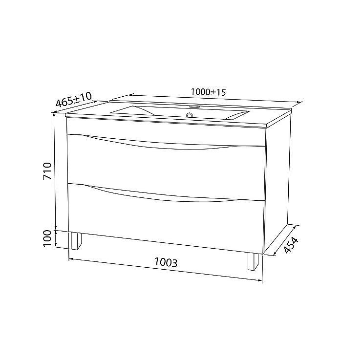 Тумба с раковиной Iddis Cloud CLO10WFi95K 100 белая для ванной в интернет-магазине Sanbest