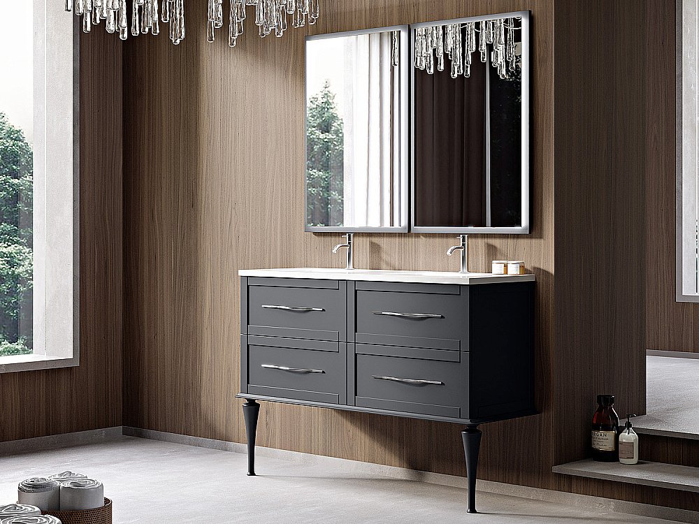 Тумба с раковиной Cezares TIFFANY 120 Nero grafite для ванной в интернет-магазине Sanbest