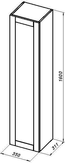 Шкаф-пенал Aquanet Терра 35 белый матовый для ванной в интернет-магазине сантехники Sanbest