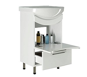 Тумба с раковиной MIXLINE РАДУГА 52 белая для ванной в интернет-магазине Sanbest