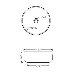 Раковина накладная Artceram Cognac 42 COL001 15 87 Grigio oliva/lol купить в интернет-магазине Sanbest