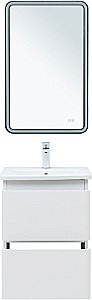 Тумба с раковиной Aquanet Эмбер 330463 50 белый матовый для ванной в интернет-магазине Sanbest