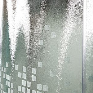 Душевая кабина DTO L 909+VST 90х90 стекло матовое с рисунком/профиль хром купить в интернет-магазине Sanbest