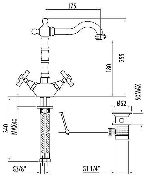 Смеситель для раковины TIFFANY WORLD London TW17300 купить в интернет-магазине сантехники Sanbest