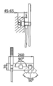Смеситель для душа  Cezares Porta VDM2-SR купить в интернет-магазине сантехники Sanbest