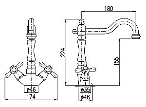 Смеситель для кухни RAV-Slezak MORAVA RETRO MK120.5/8SM бронза купить в интернет-магазине сантехники Sanbest