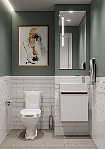 Тумба с раковиной Акватон Эклипс 46 М белая глянцевая для ванной в интернет-магазине Sanbest