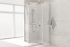 Душевой уголок Royal Bath RB 8580TR-T-CH 80х85 стекло прозрачное/профиль хром купить в интернет-магазине Sanbest