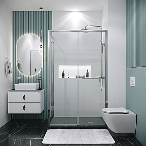 Душевой уголок Grossman Style 100х100 120.K33.05.1010.10.00 стекло прозрачное/профиль хром купить в интернет-магазине Sanbest