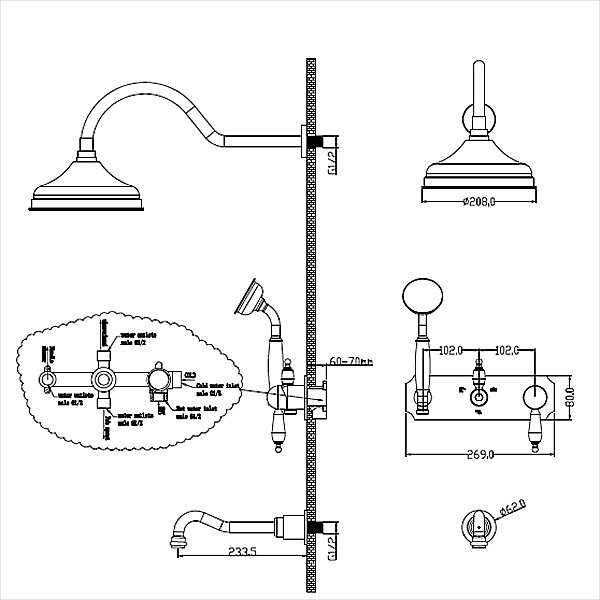 Душевая система Boheme Medici 308 бронза купить в интернет-магазине сантехники Sanbest