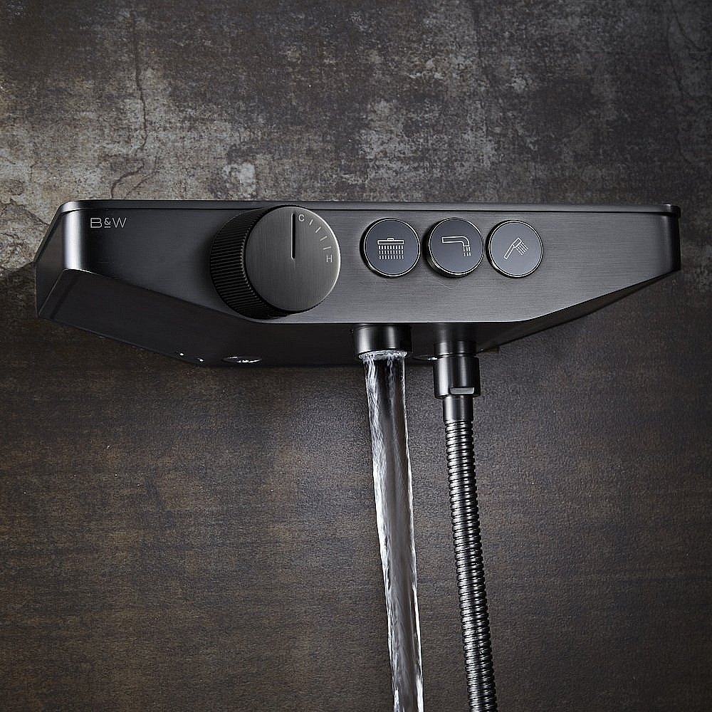 Душевая система Black&White UNIVERSE U7785GM оружейная сталь купить в интернет-магазине сантехники Sanbest