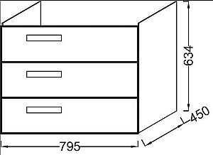 Тумба с раковиной Jacob Delafon RYTHMIK 80 EB1309-E70+EXO112-Z-00 арлингтонский дуб для ванной в интернет-магазине Sanbest