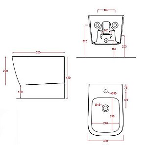 Биде подвесное Artceram A16 Grigio Oliva купить в интернет-магазине Sanbest