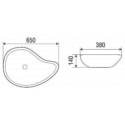 Раковина накладная WeltWasser WW ELBACH 1090 65 белая купить в интернет-магазине Sanbest