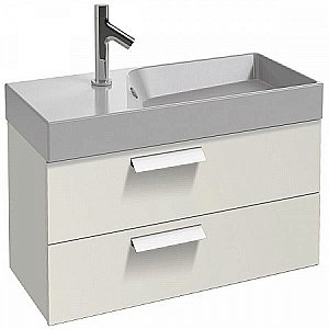 Тумба с раковиной Jacob Delafon RYTHMIK 80 EB1302-G1C+EXP112-00 белый лак для ванной в интернет-магазине Sanbest