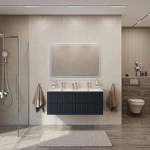 Тумба с раковиной Cezares DUET-N 120 DUET-N-1200-4C-SO-2-GR-P графит для ванной в интернет-магазине Sanbest