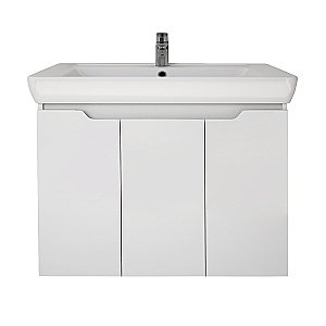 Тумба с  раковиной подвесная/напольная Dreja Q PLUS (D) 80 белый глянец для ванной в интернет-магазине Sanbest