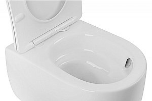 Унитаз подвесной Abber Bequem AC1104TN белый, безободковый, с крышкой микролифт, слив торнадо купить в интернет-магазине Sanbest