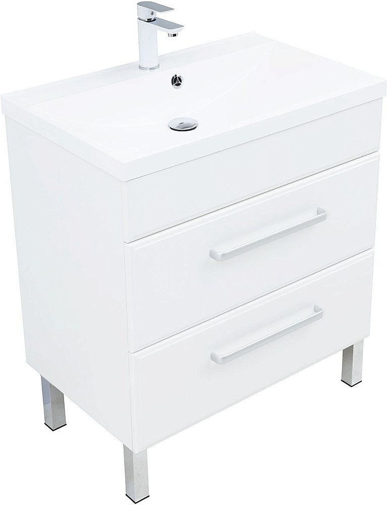 Тумба с раковиной Aquanet Лукка 302397 75 белый для ванной в интернет-магазине Sanbest