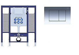 Инсталляция для унитаза Aquatek INS-0000015 с кнопкой KDI-0000010 Хром купить в интернет-магазине сантехники Sanbest