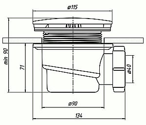 Сифон для поддона Эстет АниПласт бронза купить в интернет-магазине сантехники Sanbest